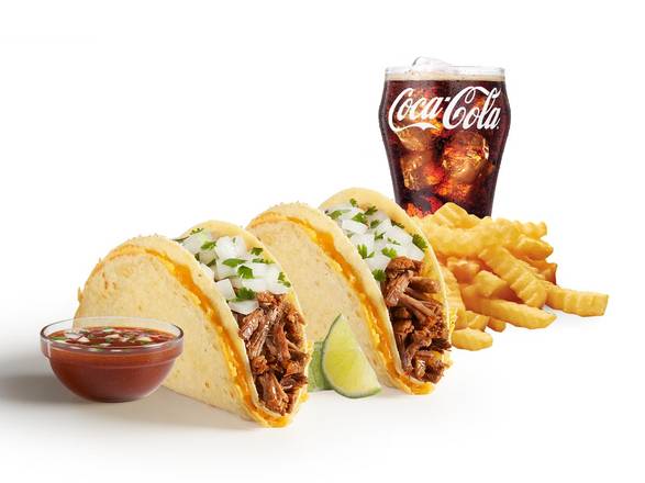 NEW 2 Shredded Beef Birria Street Tacos w/ Consomé Dip Meal