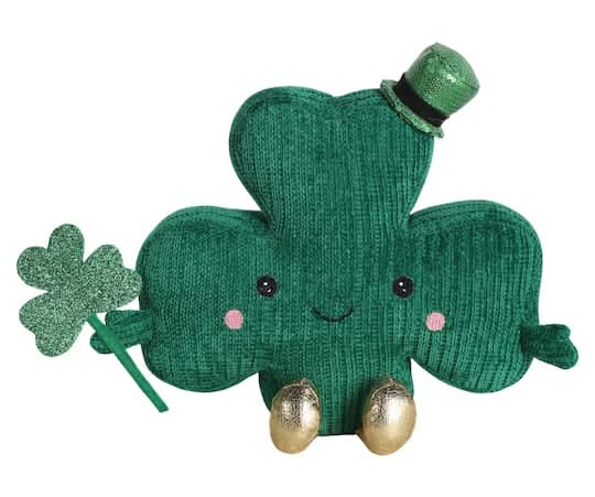 12" Smiling Shamrock Fabric Tabletop Decor By Celebrate It