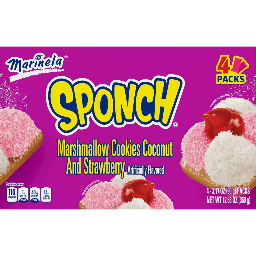 Marinela Sponch Coconut and Strawberry Marshmallow Cookies(4 Ct)