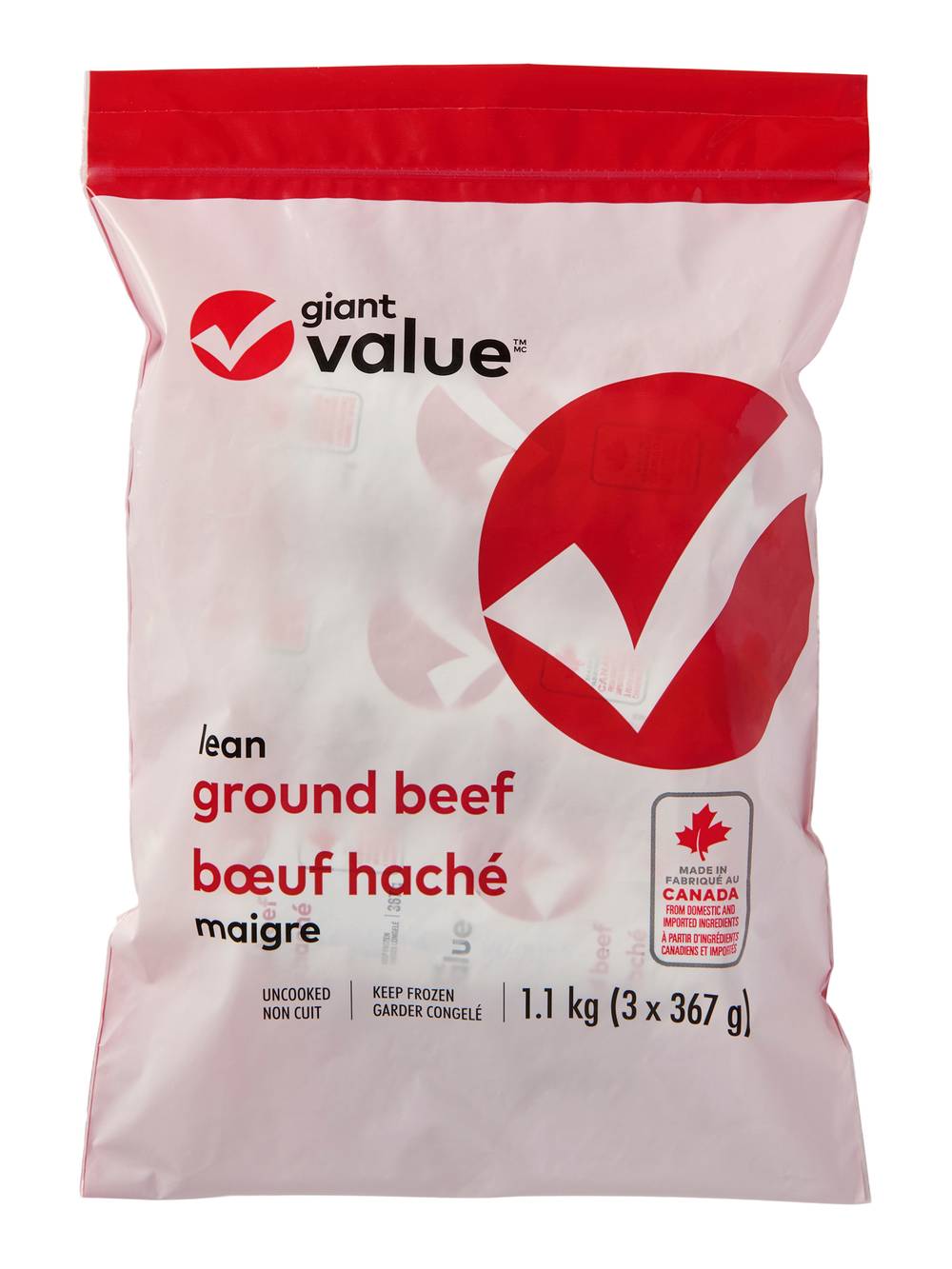 Giant Value Lean Ground Beef (3 x 367 g)
