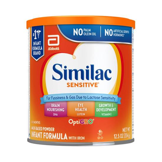 Similac Sensitive For Fussiness and Gas Infant Formula with Iron Powder 12 oz, 1CT