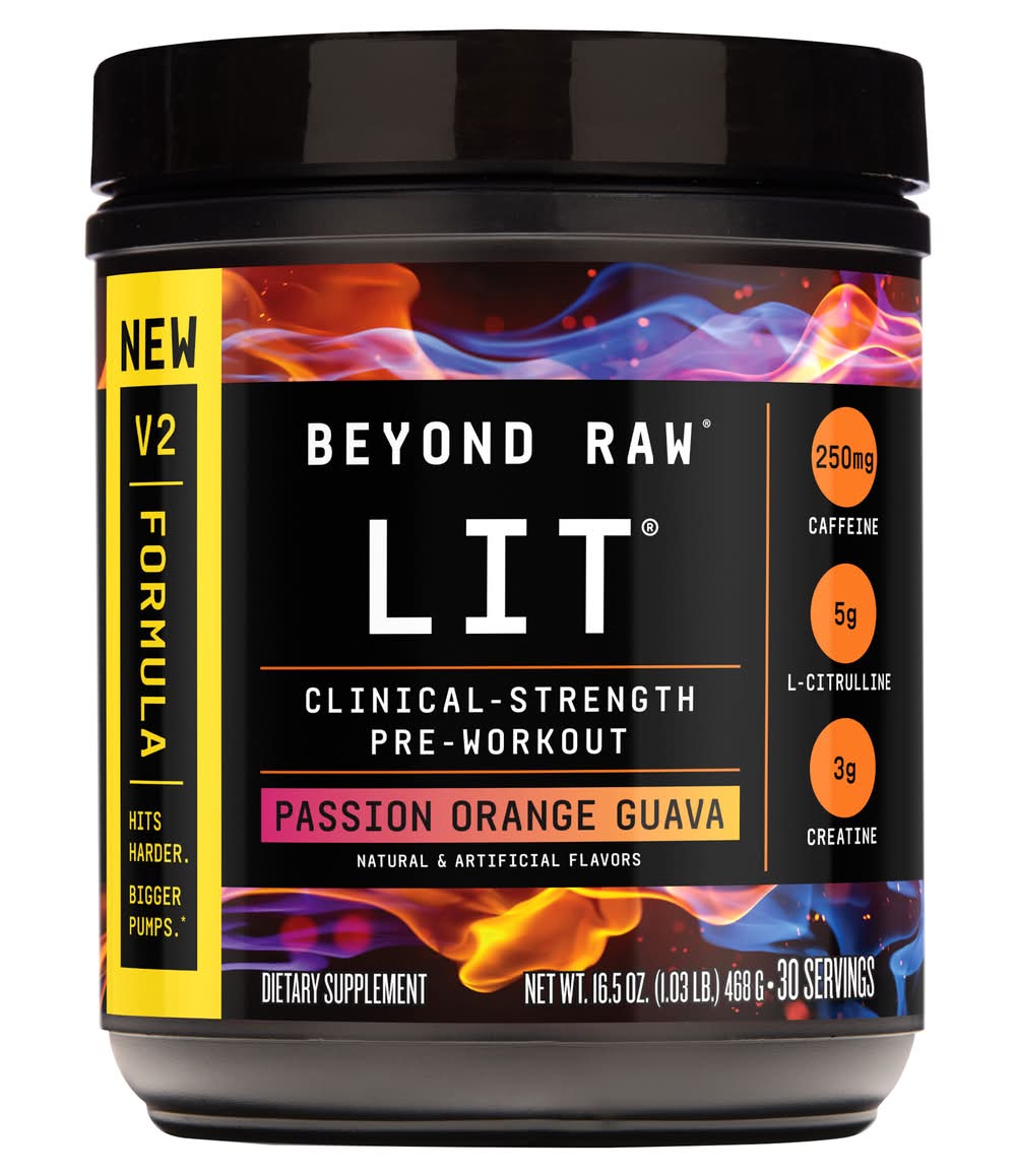 Beyond Raw Lit Clinical Strength Pre-Workout Powder, Assorted (16.5 oz)