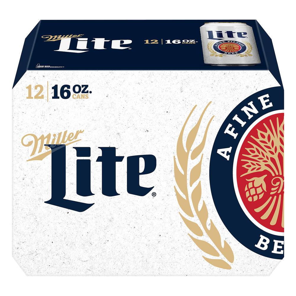 Miller Lite a Fine Pilsner Beer (12 pack, 16 oz)