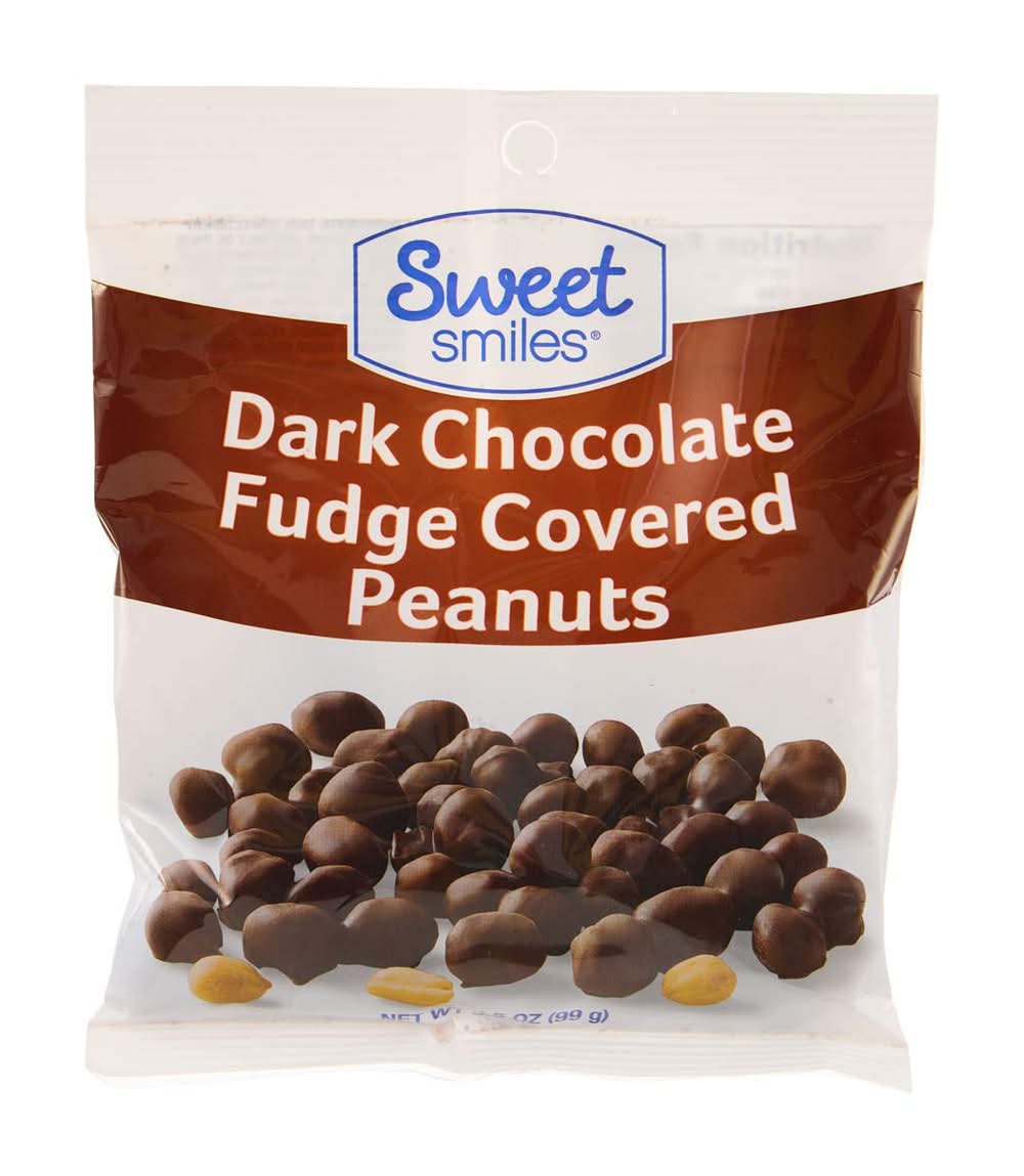 Sweet Smiles Dark Chocolate Fudge Covered Peanuts 3.5 Oz
