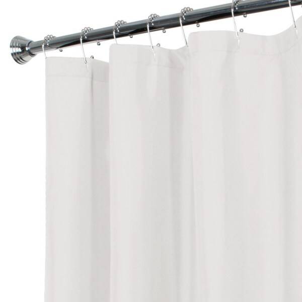 Zenna Home Fabric Stall Shower Liner for Small Bath Spaces, 54 in x 78 in, White