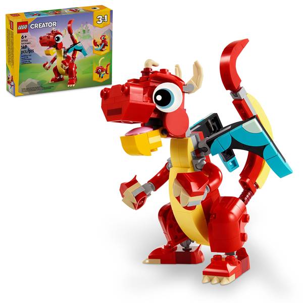 LEGO Creator 3-in-1 Red Dragon Toy Set For 6+ Kids (149 ct)