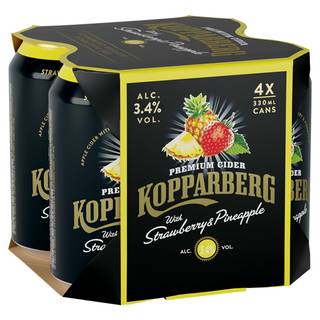 Kopparberg Premium Cider with Strawberry & Pineapple 4 x 330ml