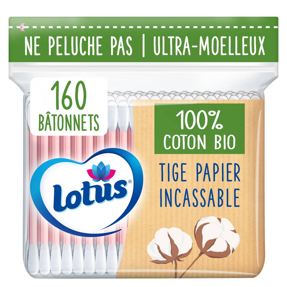 Lotus - Coton bio tiges en papier (160)