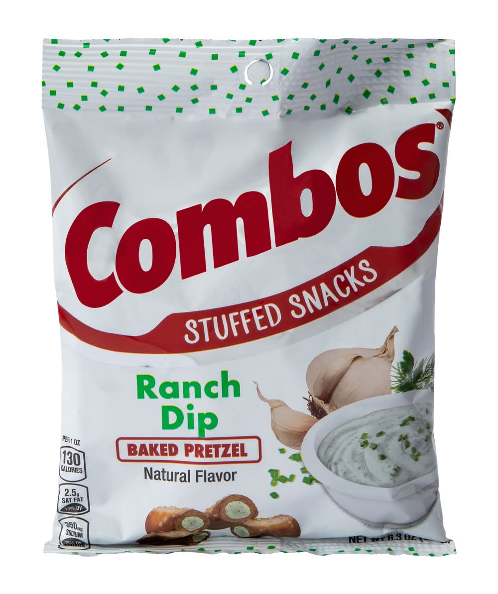 Combos® Ranch Dip Baked Pretzel Stuffed Snacks 6.3oz Ranch Dip