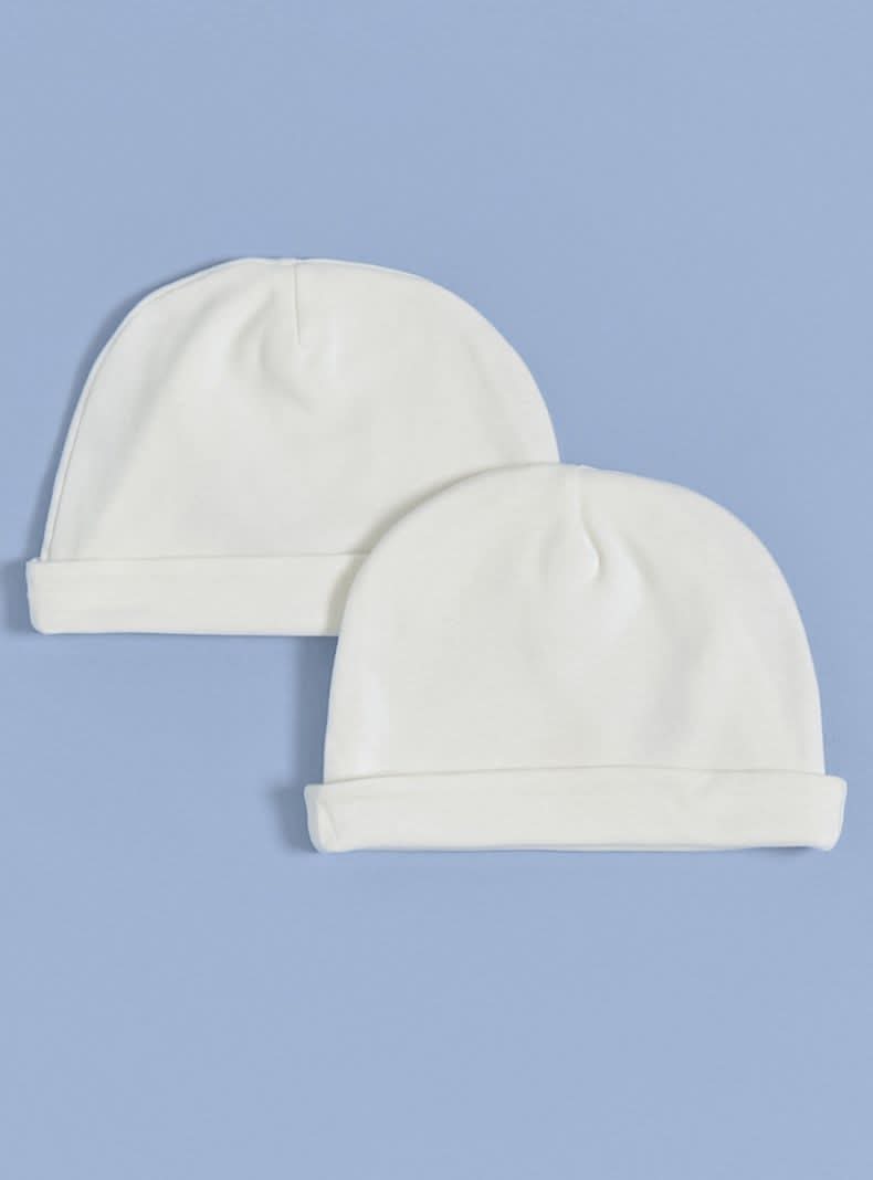 Tribu Gorro Bipack Uno Estampado y Otro Liso blanco talla única