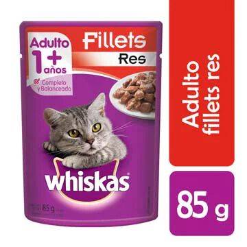 Whiskas alimento húmedo fillets de res (sobre 85 g)