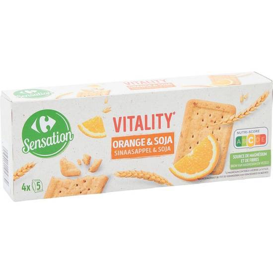 Carrefour Sensation - Biscuits vitalité (soja - orange)