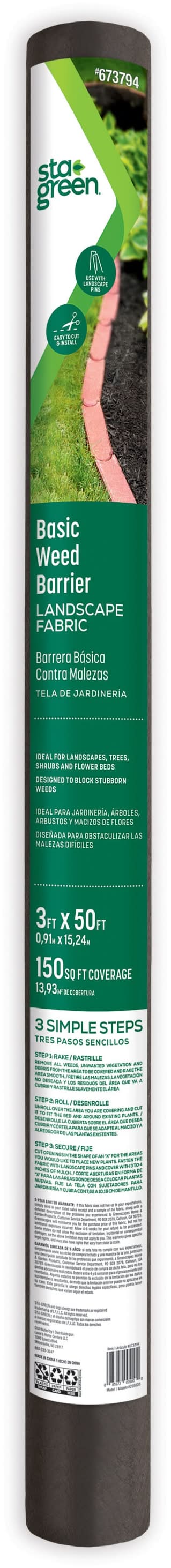 Sta-Green 50-ft x 3-ft Basic Weed barrier Landscape Fabric