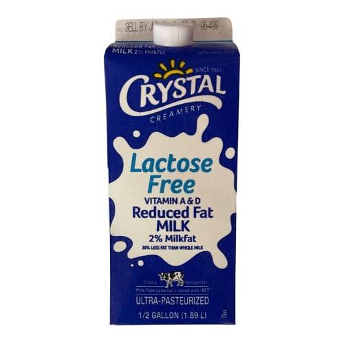 Crystal Creamery Lactose Free 2% Milkfat Vitamin a & D Milk (1/2 gal)