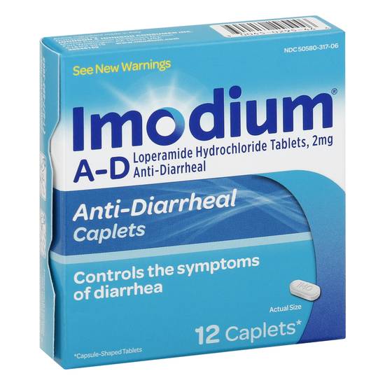 Imodium Ioperamide Hydrochloride 2 mg Anti-Diarrheal Caplets (12 ct)
