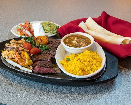 Chicken, Steak, and Shrimp fajita