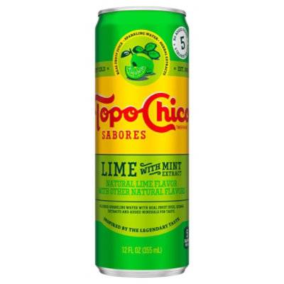 Topo Chico Sabores Lime With Mint Extract Can - 12 Fl. Oz.