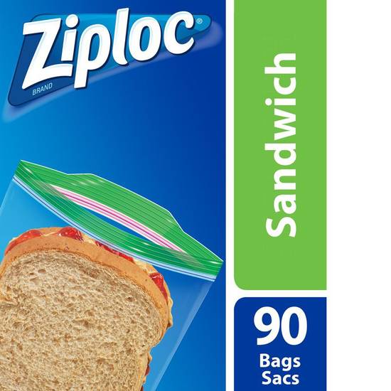 Ziploc · Grip'n seal sandwich bags - Paq. de 90 sacs à sandwich Ziploc (90 units - Paquet de 90)