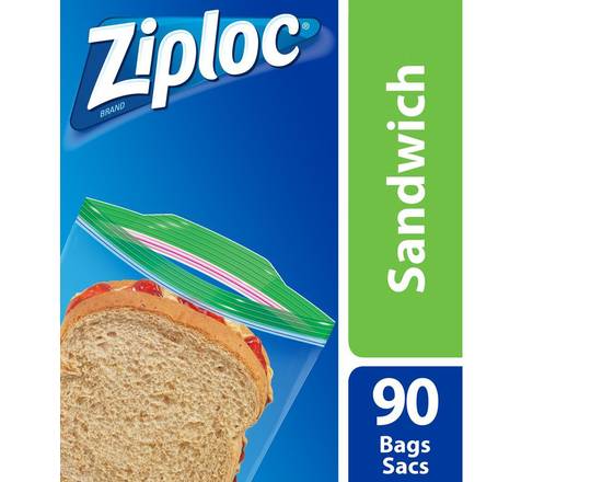 Ziploc · Paq. de 90 sacs à sandwich Ziploc (Paquet de 90) - Grip'n seal sandwich bags (90 units)