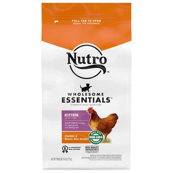 Nutro Wholesome Essentials Natural Chicken & Brown Rice Recipe Dry Kitten Food (5 lbs)