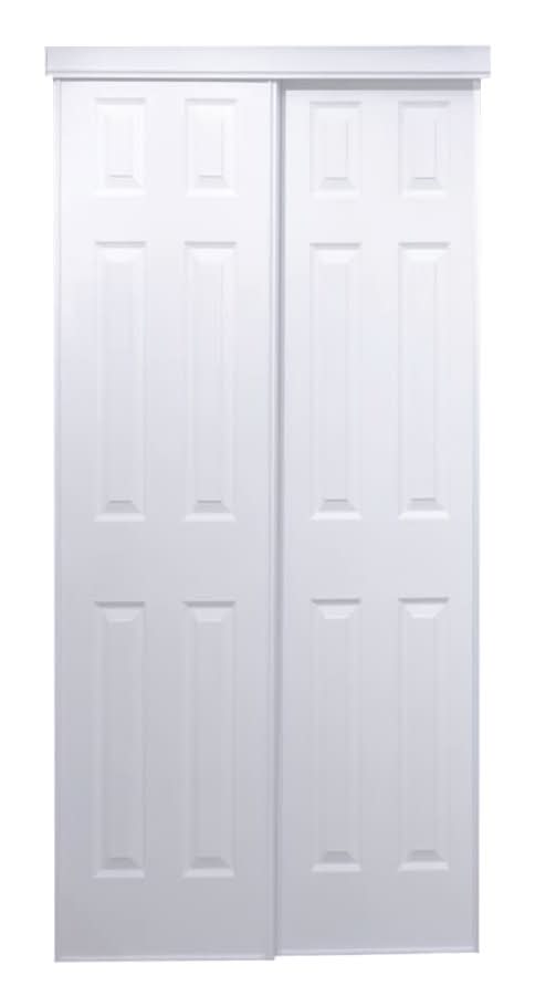 ReliaBilt BY0106 60-in x 80-in White 6-panel Prefinished Hardboard Closet Sliding Door ( Hardware Included )