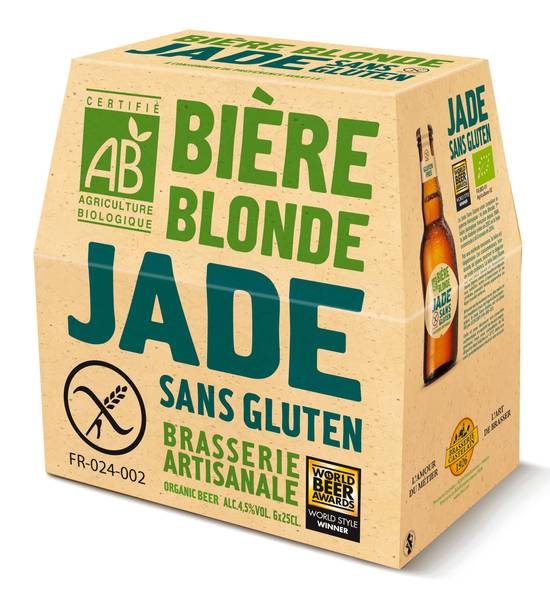 Jade - Bière blonde bio sans gluten (6 pièces, 250 ml)