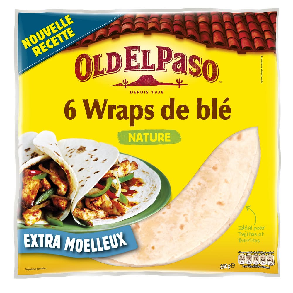 Old El Paso - Tortillas wraps de blé souples nature (6)