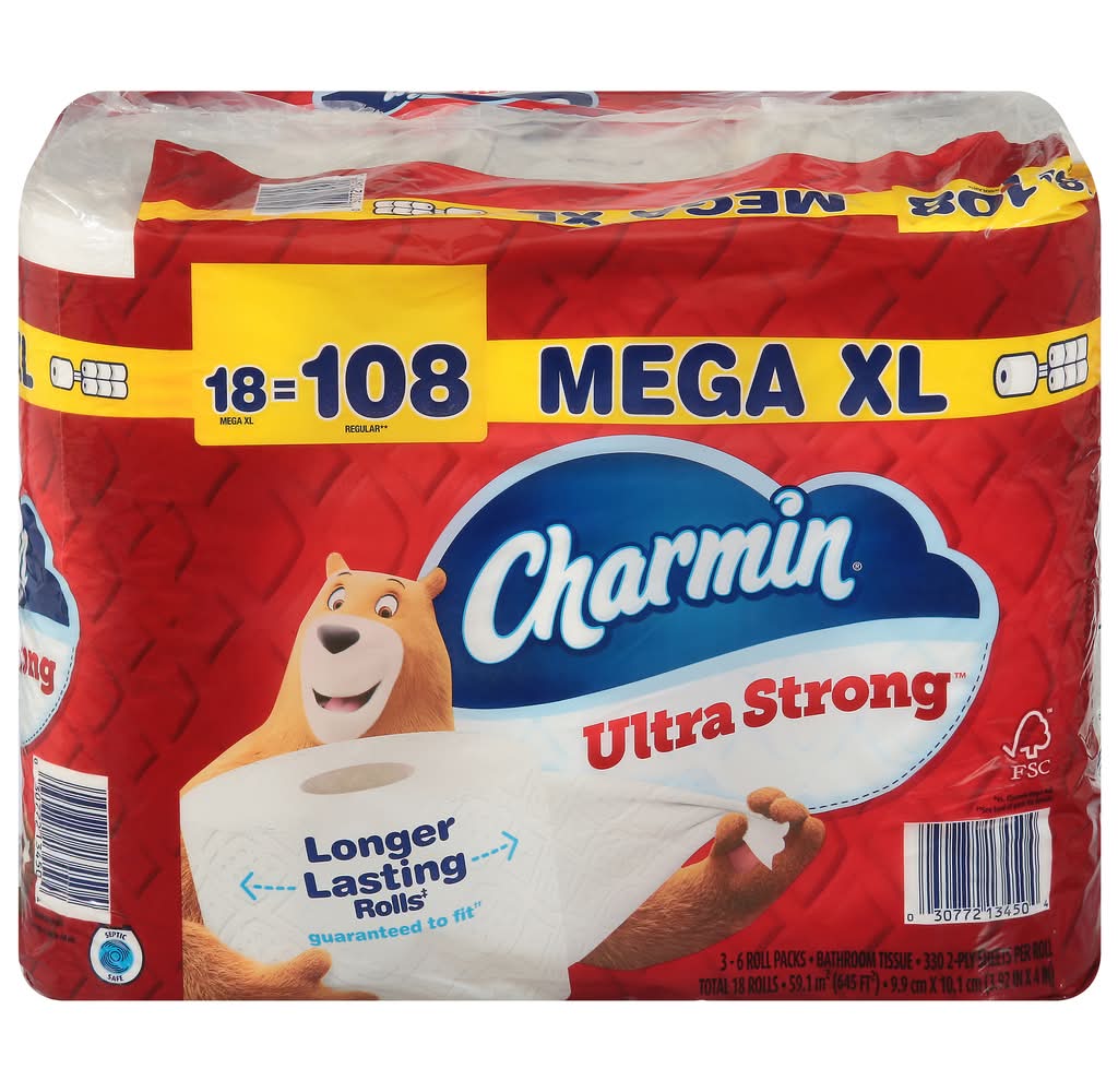 Charmin Ultra Strong Toilet Paper Mega Rolls, XL (18 ct)
