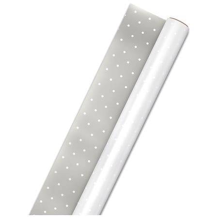 Hallmark Reversible Wrapping Paper, Pearl Dots/Silver Dots