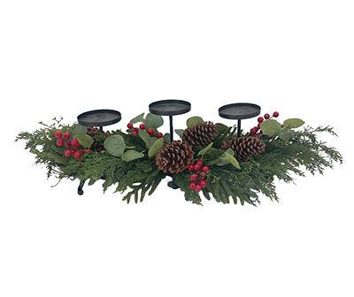 Cypress, Eucalyptus & Berry 3-Tier Candle Holder