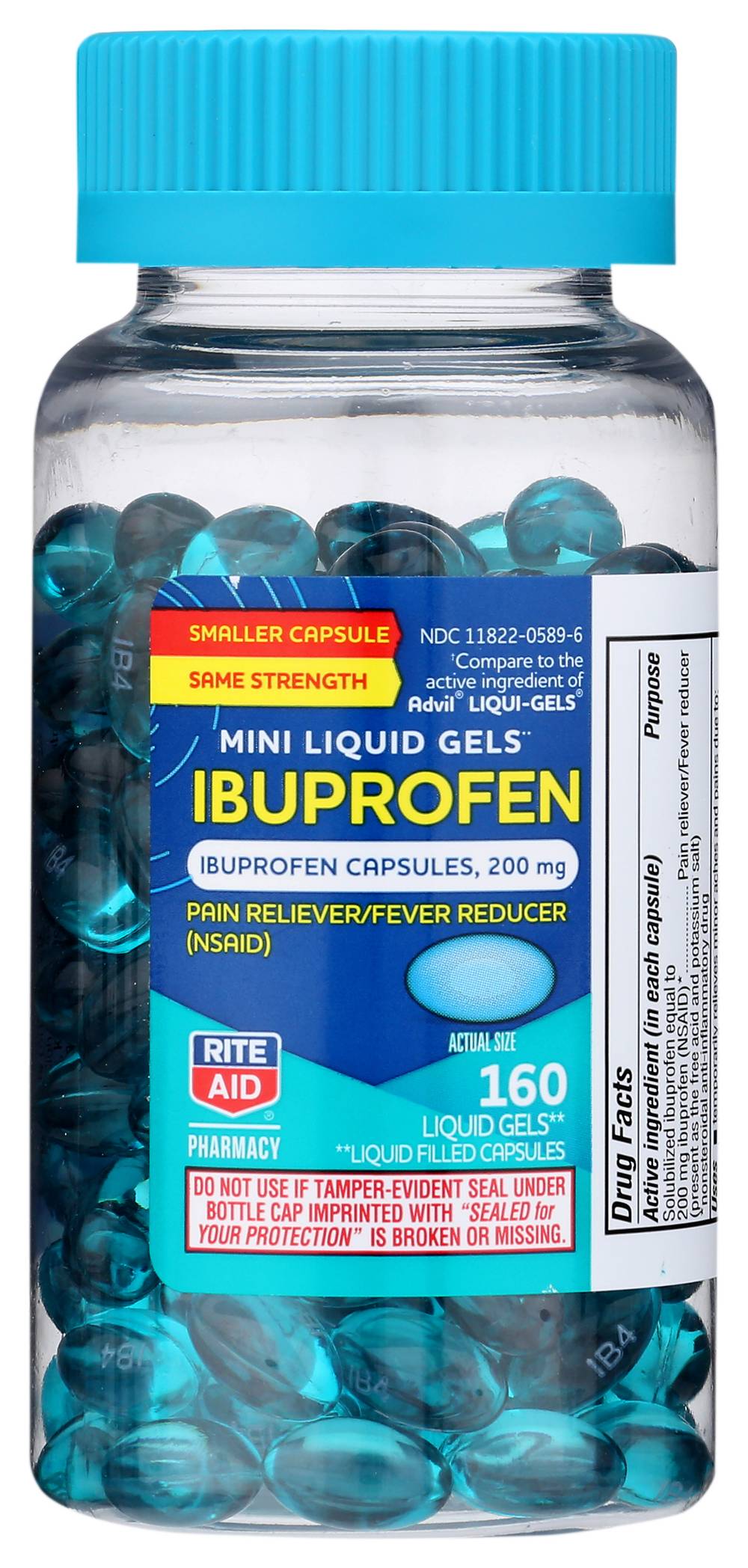 Rite Aid Ibuprofen Mini Liquid Softgels (160 ct)