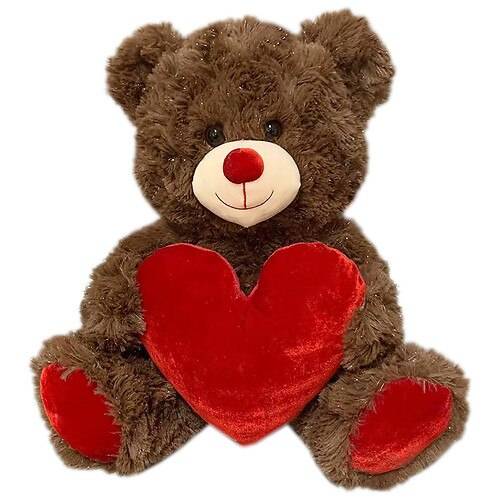 Festive Voice Valentine's Bear with Heart - 1.0 ea