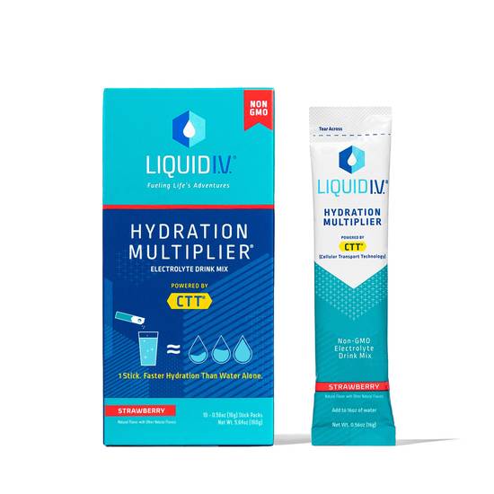 Liquid I.V. Hydration Multiplier Electrolyte Drink Mix, Strawberry, 10 CT