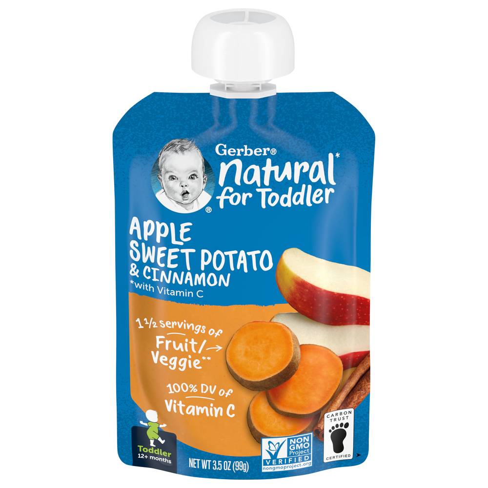 Gerber Natural Apple Sweet Potato With Cinnamon For Toddler (3.5 oz)