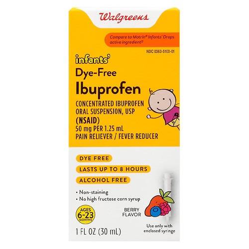Walgreens Infant Ibuprofen Liquid Berry, Dye-Free - 1.0 fl oz