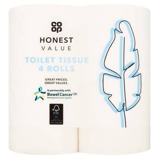 Co-op Honest Value Toilet Tissue 4 Rolls