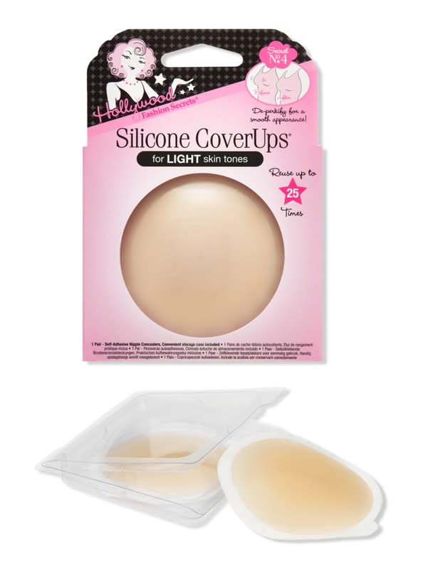 Hollywood Fashion Secrets Silicone CoverUps, Self-Adhesive Nipple Concealers Light