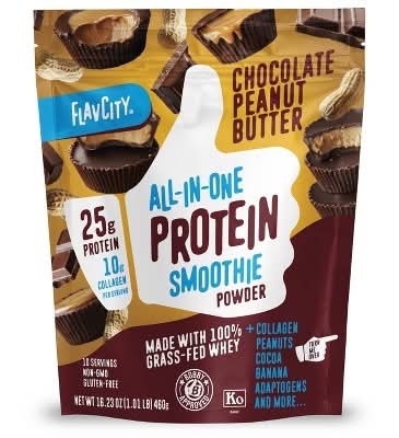 FlavCity All in One Protein Smoothie Powder, Chocolate Peanut Butter (16.23 oz)