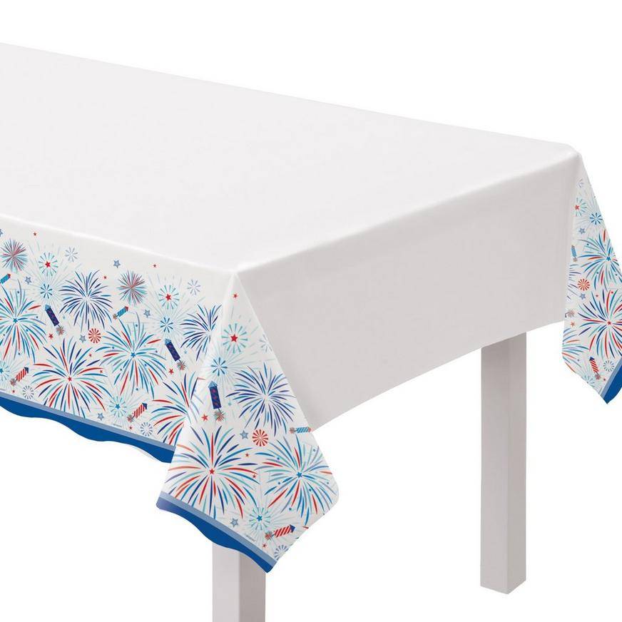 Patriotic Celebration Plastic Table Cover, 54in x 102in