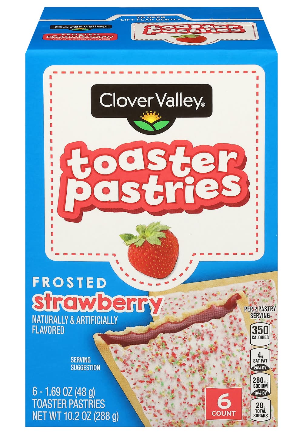 Clover Valley Frosted Toaster Pastries, Strawberry (6 x 1.69 oz)