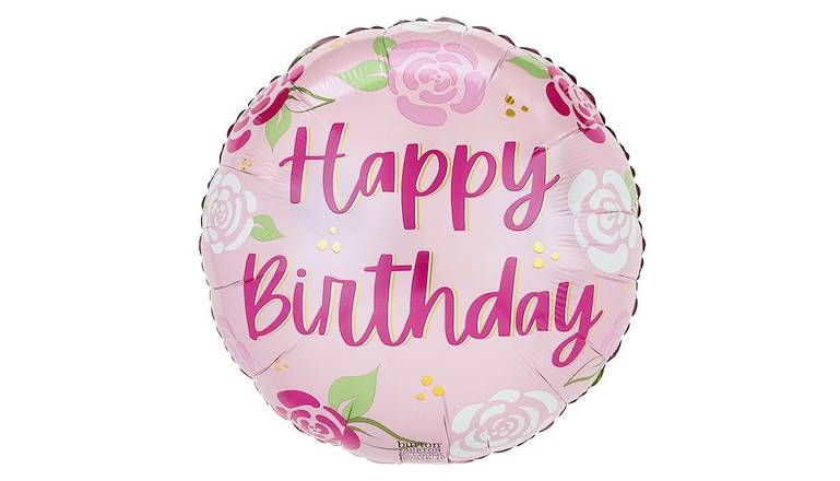 17'' Happy Birthday (Floral) - Balloon