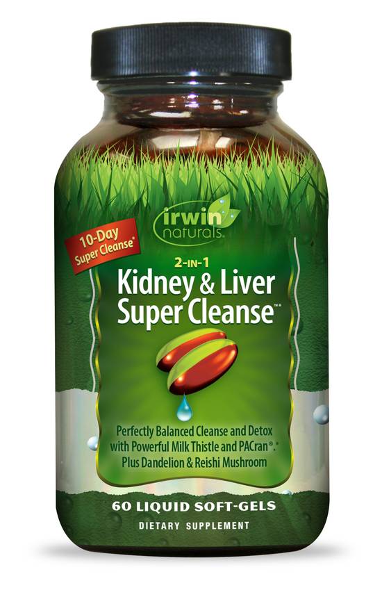 Irwin Naturals 2-in-1 Kidney & Liver Super Cleanse Liquid Softgels - 60 ct