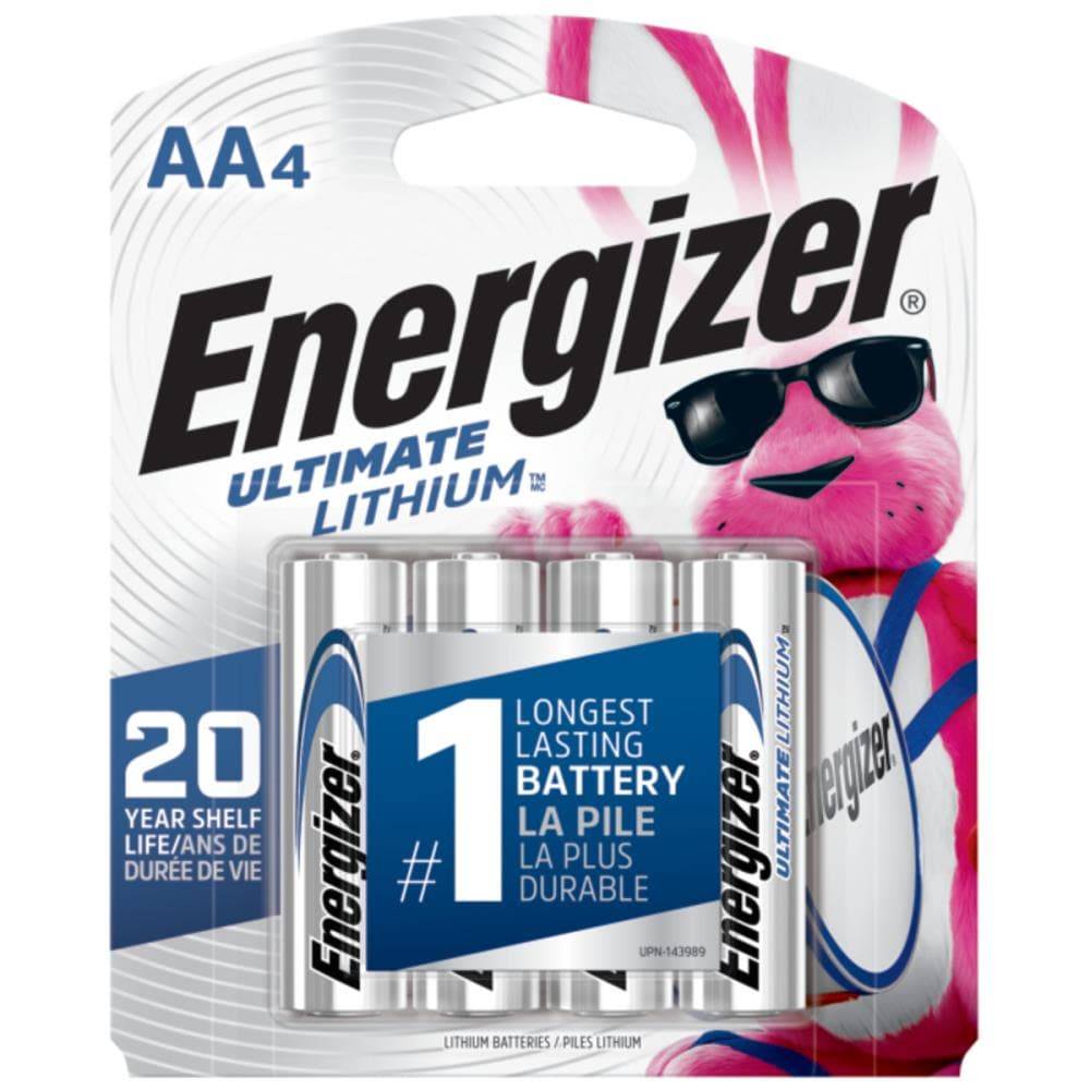 Energizer Lithium AA Batteries, Double A Batteries (4-Pack) | L91SBP-4