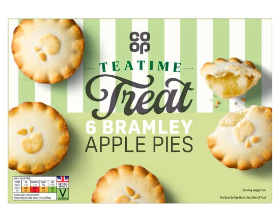 Co-op Apple, Tea Time Treat Bramley Pies (6 pack)