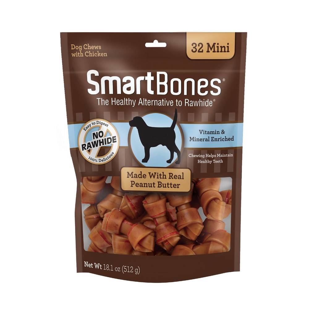 SmartBones Mini Chews Dog Treat, Peanut Butter (18.1 oz)