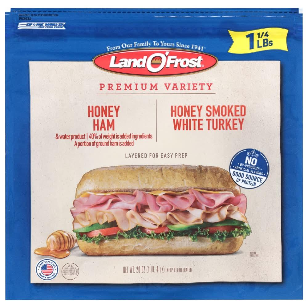 Land O' Frost Premium Honey Ham & Honey Smoked White Turkey Sandwich (20 oz)