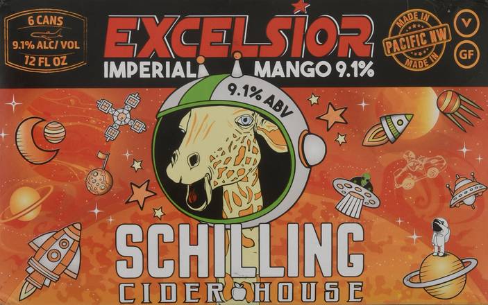 Schilling Cider House Excelsior Imperial Mango Cider Beer (6 pack, 12 fl oz)
