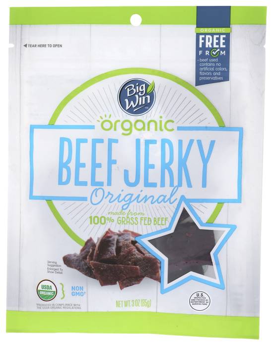 Big Win Organic Beef Jerky Original - 3 oz