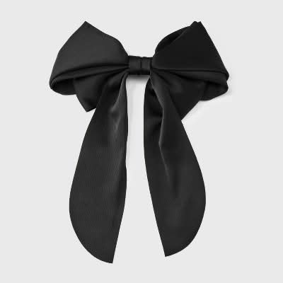 A New Day Satin Bow Hair Barrette, Black