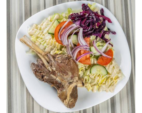 Lamb Shank Salad and Naan